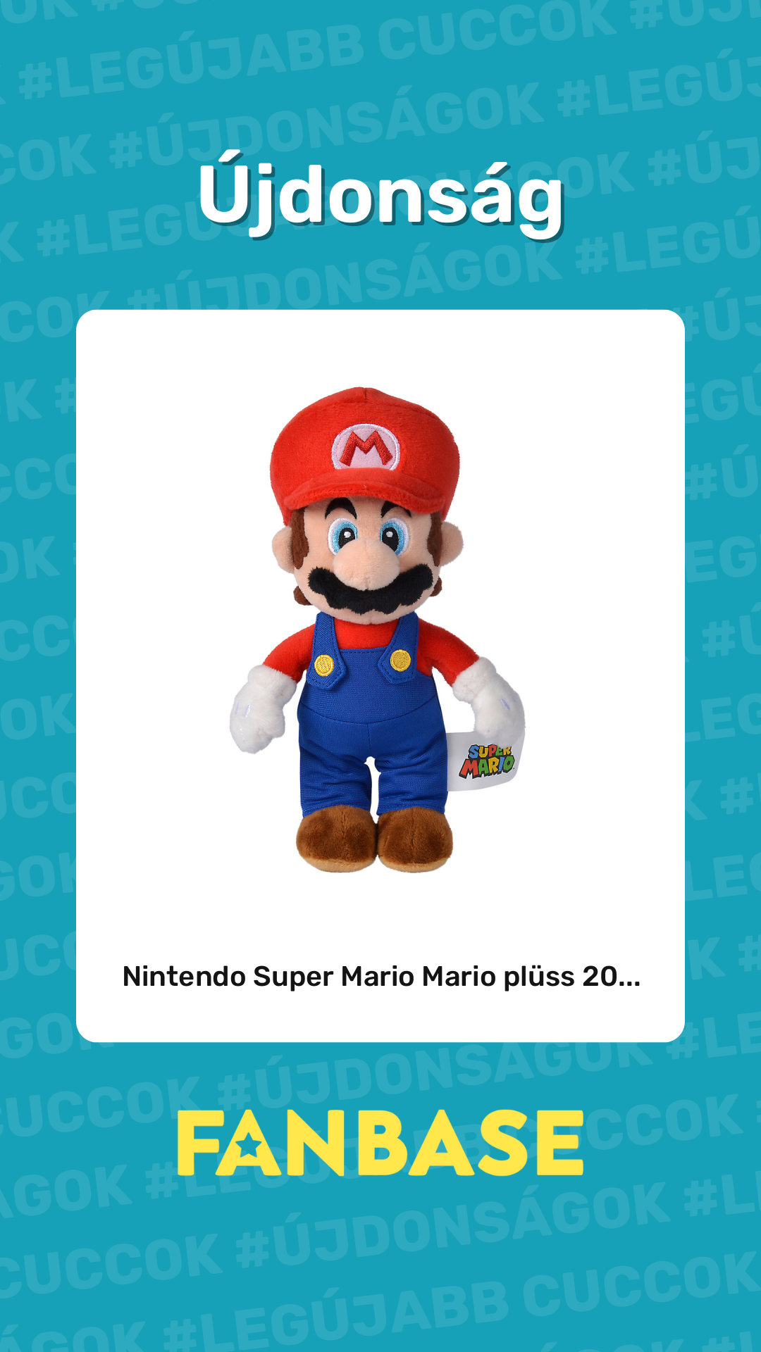 Újdonság: Nintendo Super Mario Mario plüss 20...
