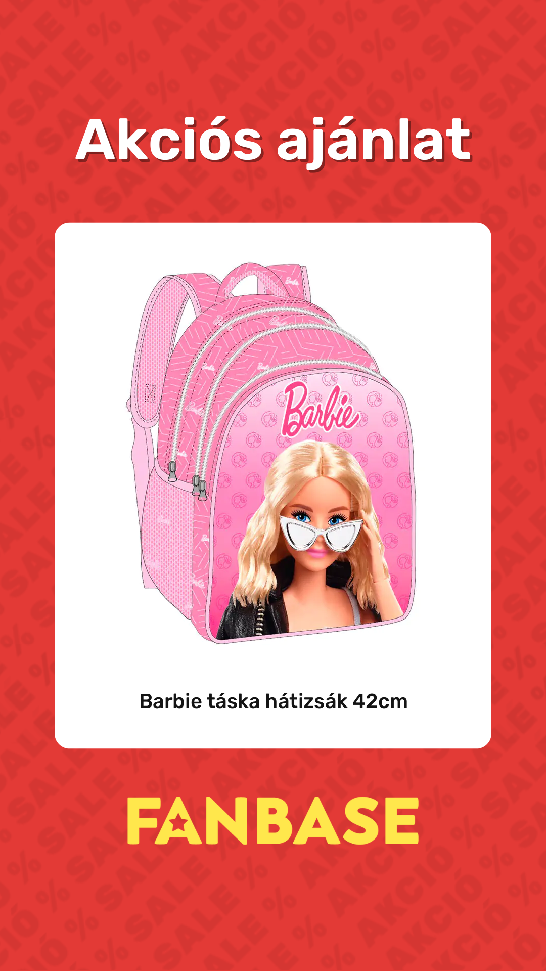 Akciós ajánlat: Barbie táska hátizsák 42cm