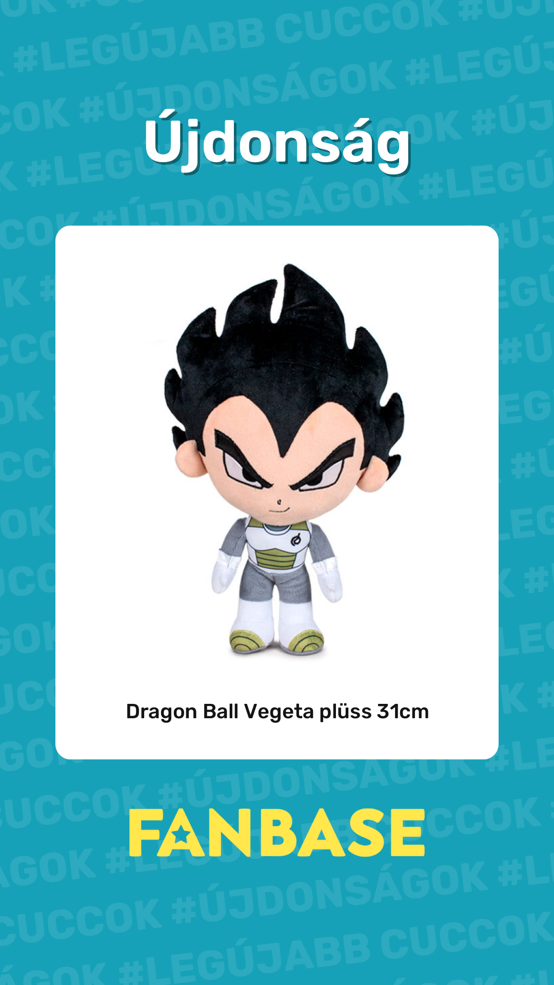 Újdonság: Dragon Ball Vegeta plüss 31cm