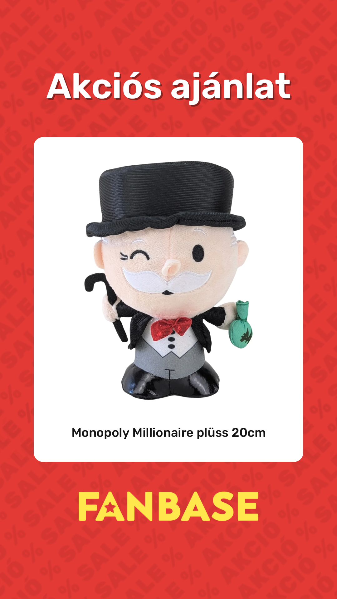 Akciós ajánlat: Monopoly Millionaire plüss 20cm