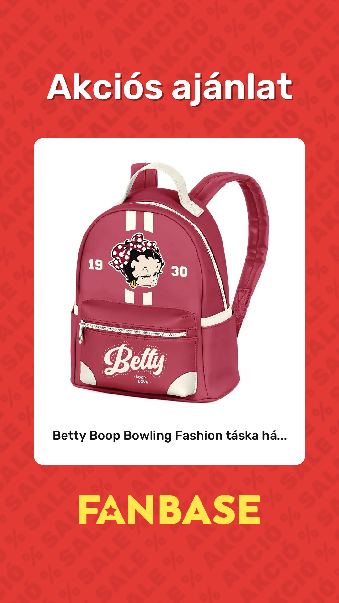 Akciós ajánlat: Betty Boop Bowling Fashion táska há...