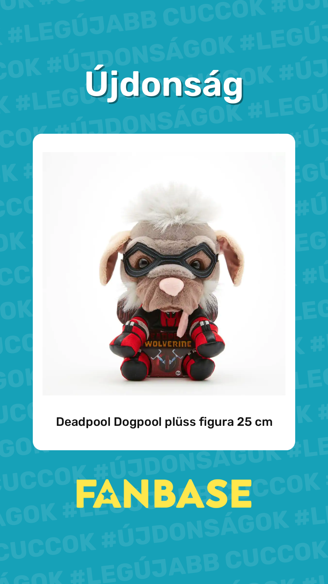 Újdonság: Deadpool Dogpool plüss figura 25 cm