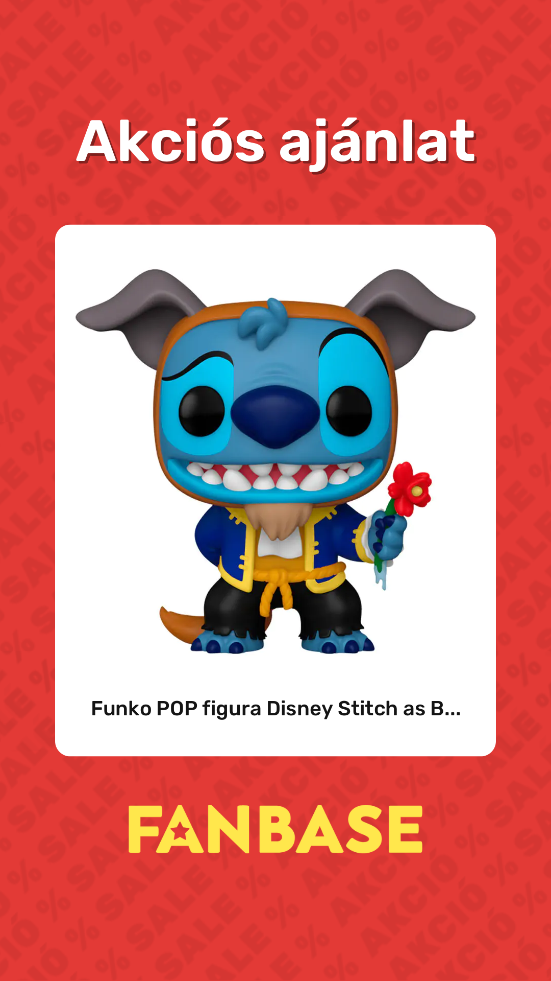 Akciós ajánlat: Funko POP figura Disney Stitch as B...