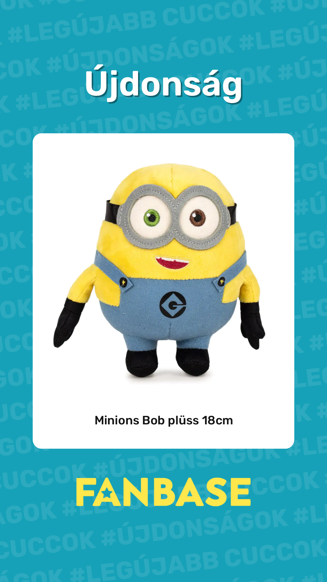 Újdonság: Minions Bob plüss 18cm