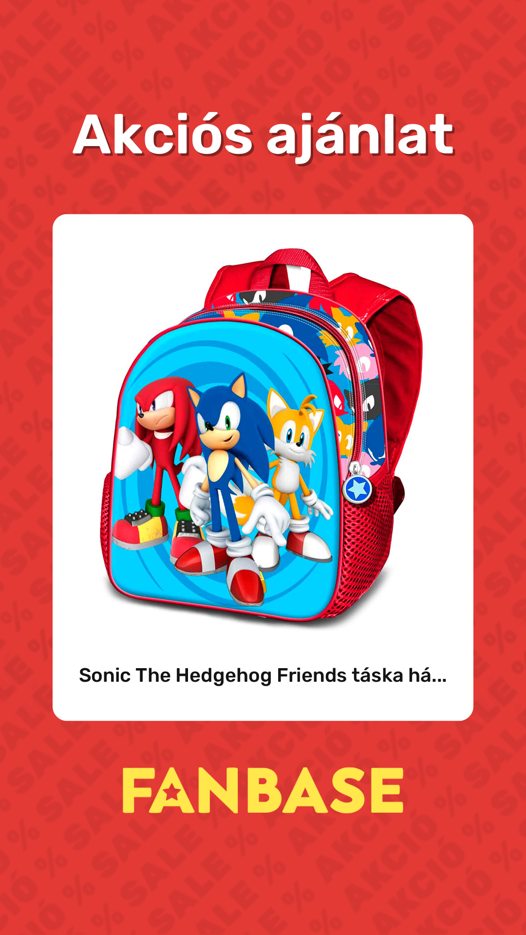 Akciós ajánlat: Sonic The Hedgehog Friends táska há...