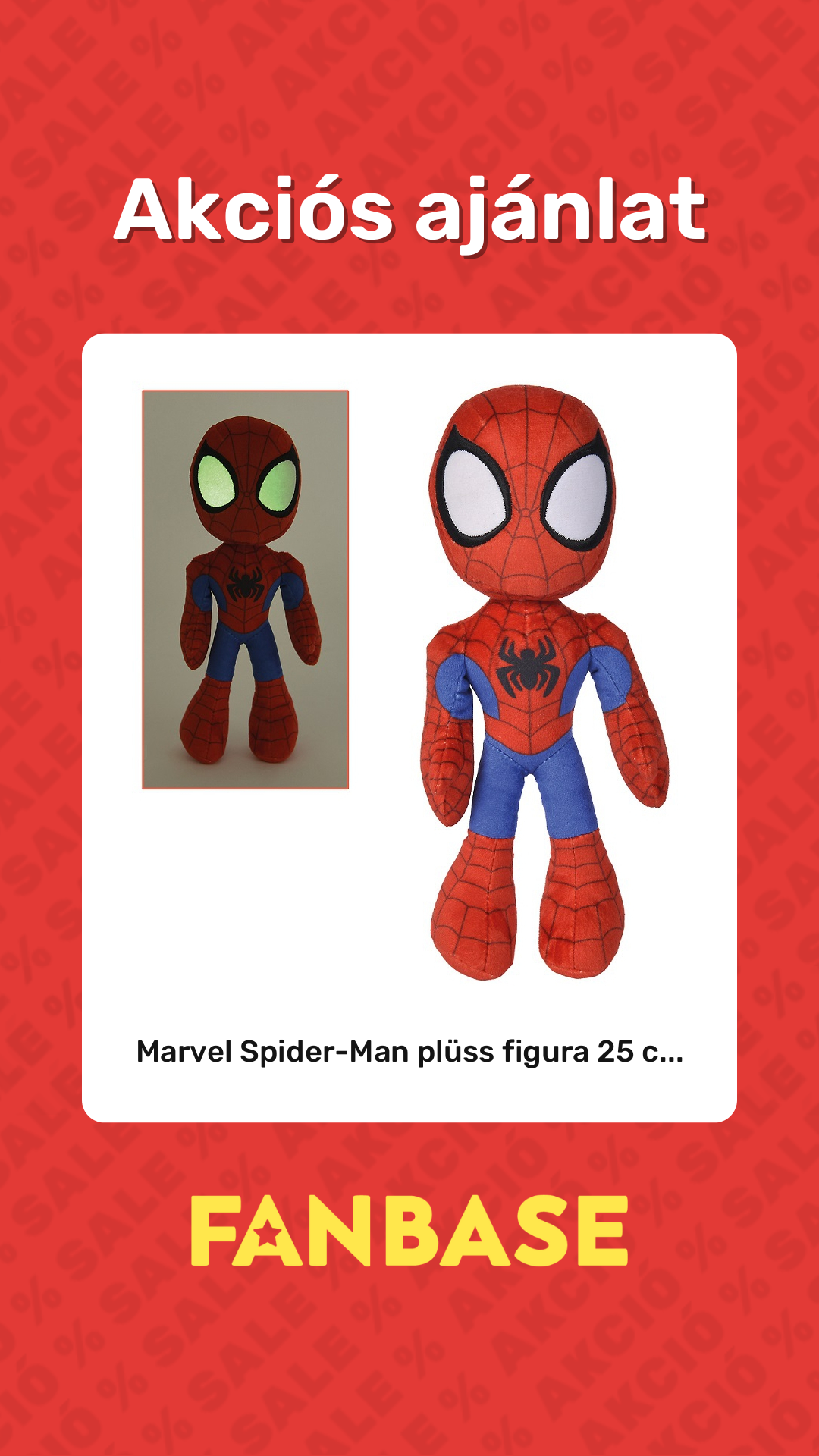 Akciós ajánlat: Marvel Spider-Man plüss figura 25 c...