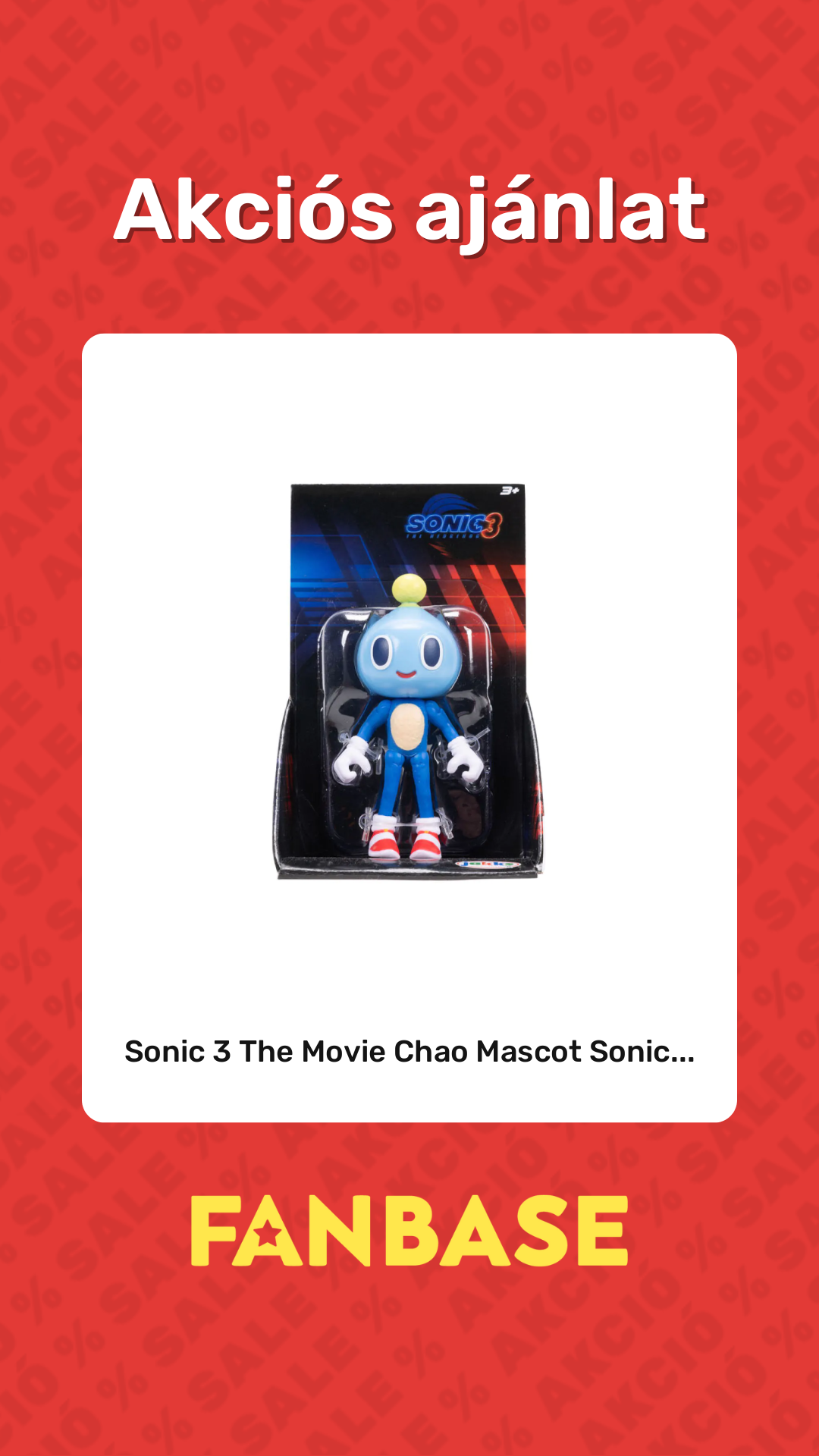 Akciós ajánlat: Sonic 3 The Movie Chao Mascot Sonic...