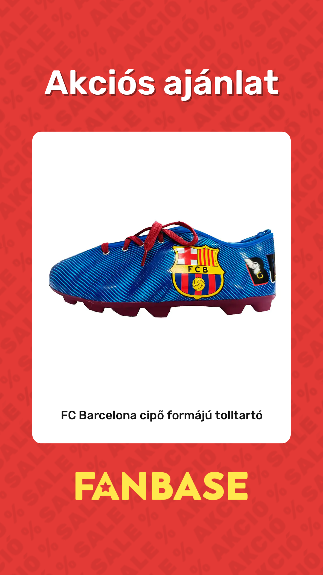 Akciós ajánlat: FC Barcelona cipő formájú tolltartó