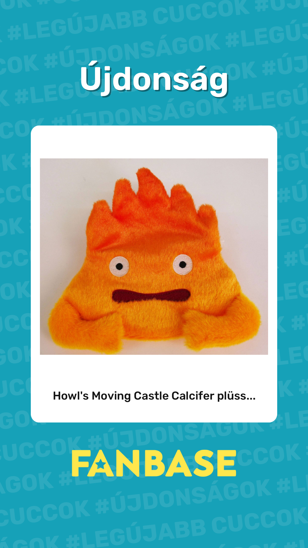 Újdonság: Howl's Moving Castle Calcifer plüss...