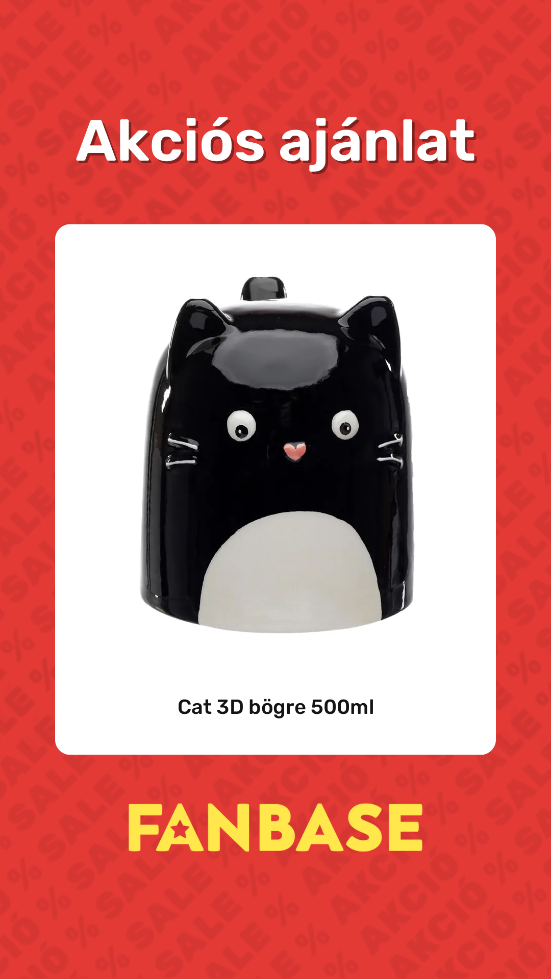 Akciós ajánlat: Cat 3D bögre 500ml