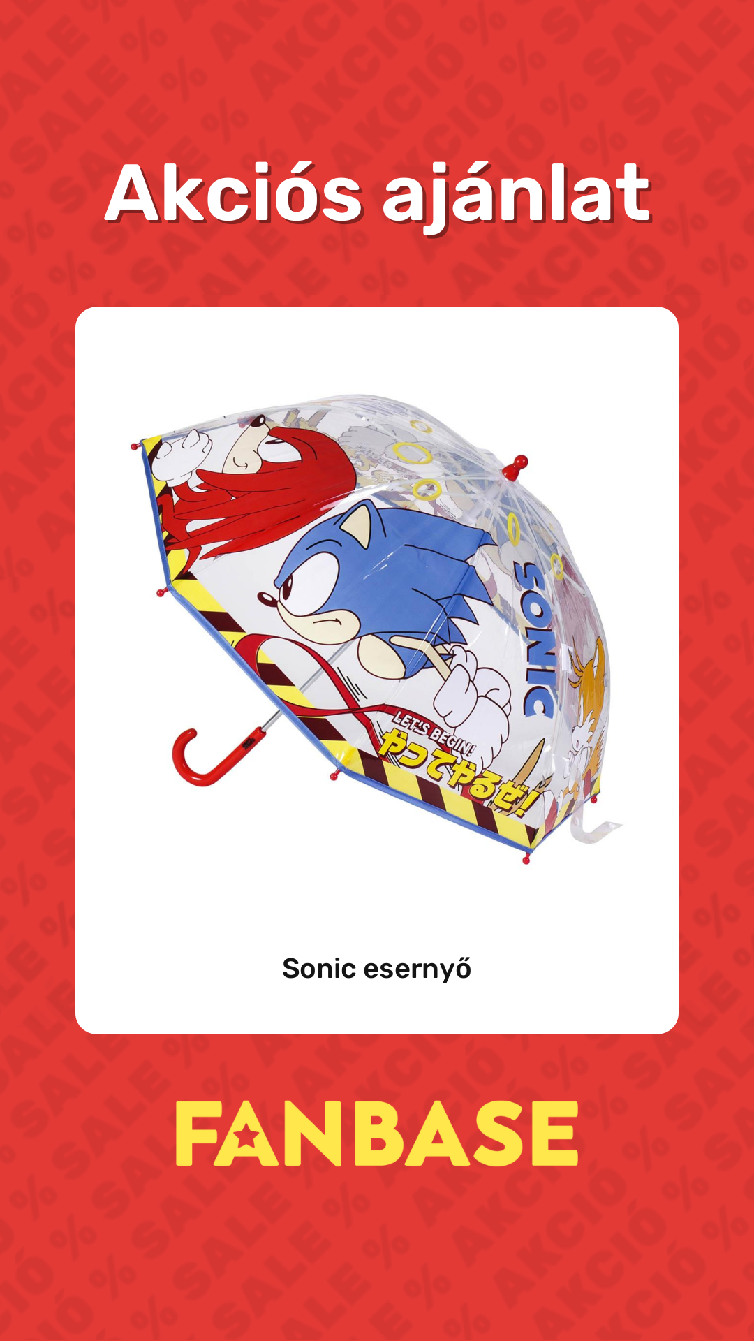 Akciós ajánlat: Sonic esernyő
