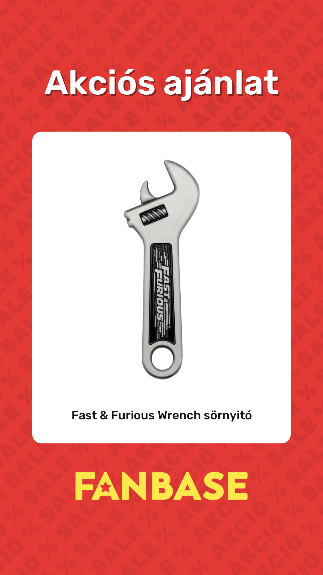 Akciós ajánlat: Fast & Furious Wrench sörnyitó