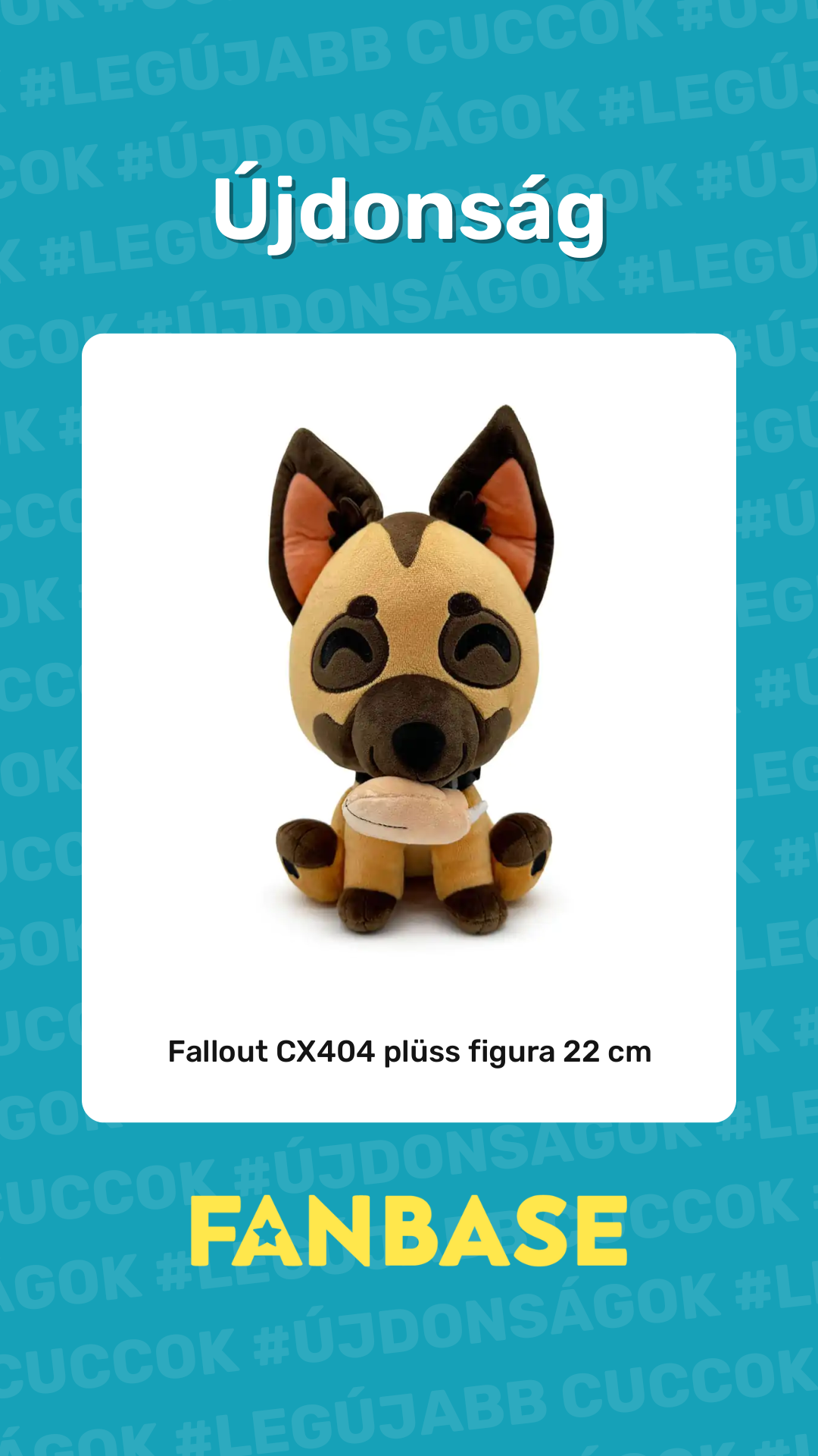 Újdonság: Fallout CX404 plüss figura 22 cm