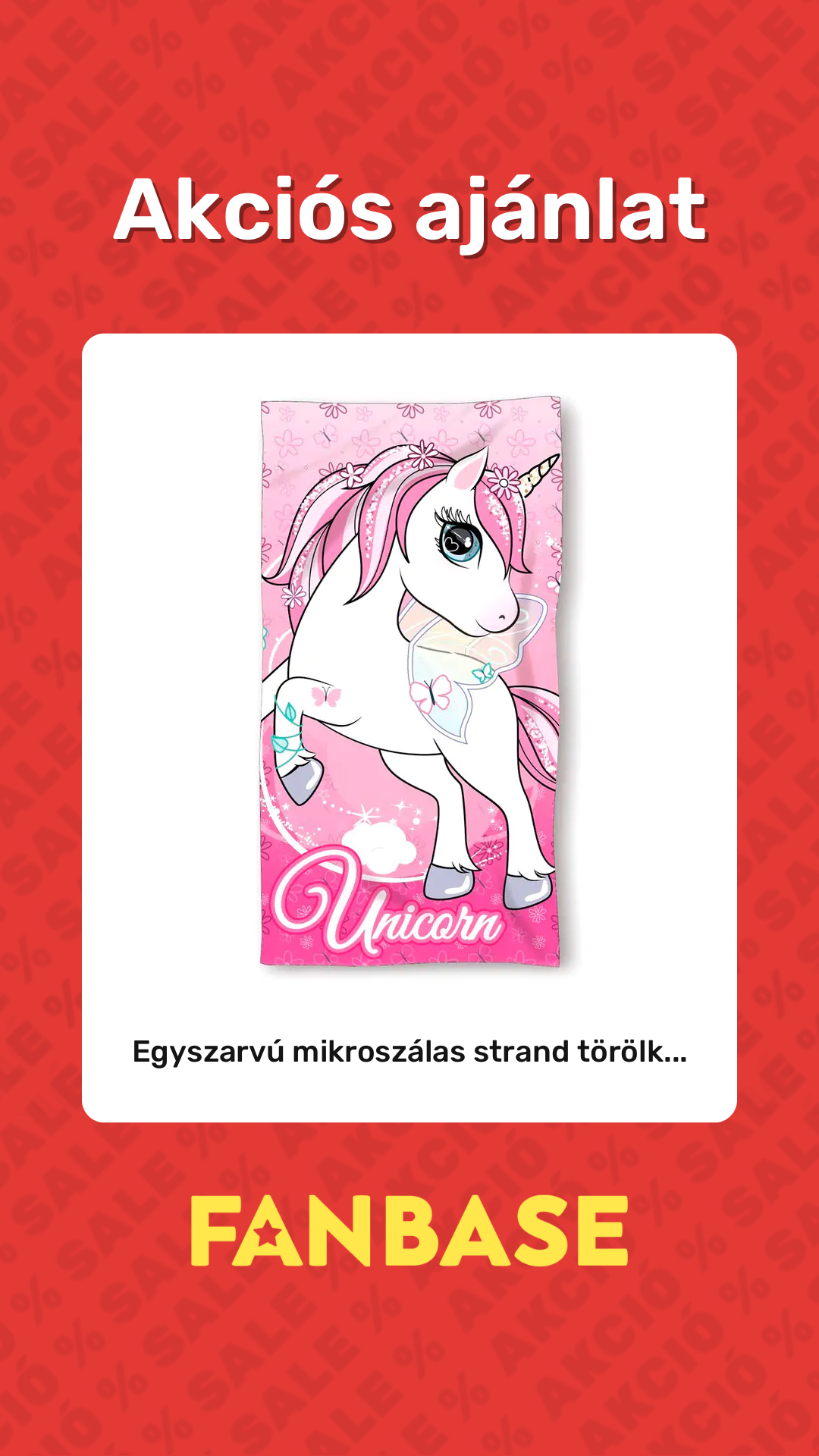 Akciós ajánlat: Egyszarvú mikroszálas strand törölk...