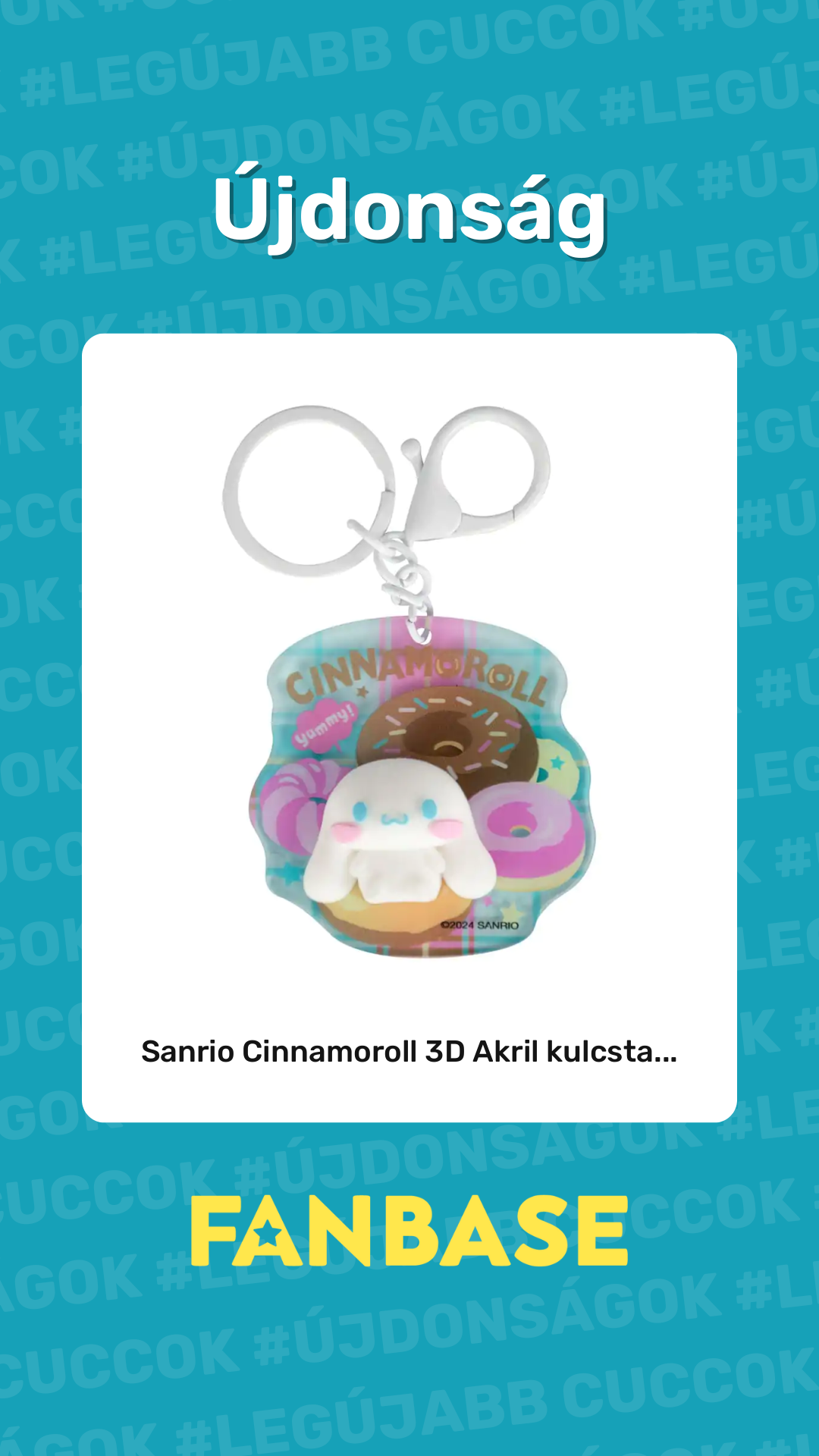Újdonság: Sanrio Cinnamoroll 3D Akril kulcsta...
