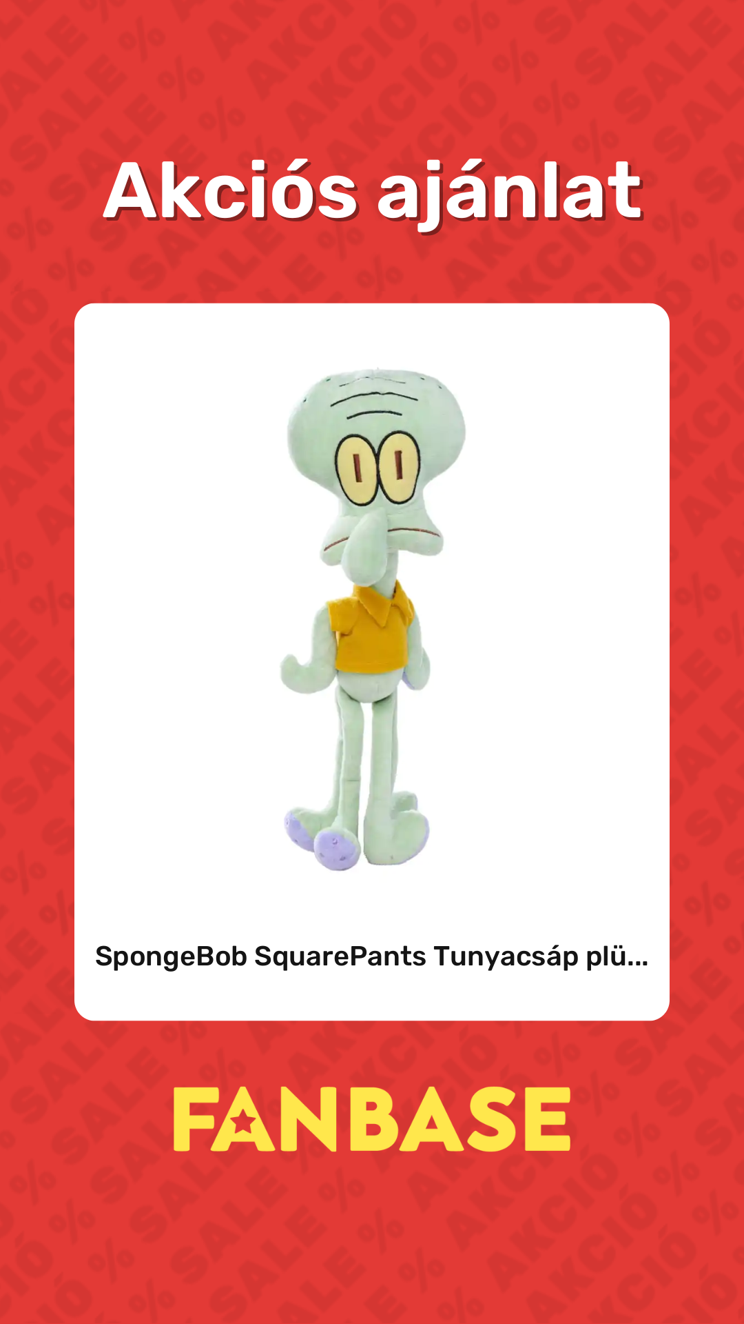 Akciós ajánlat: SpongeBob SquarePants Tunyacsáp plü...