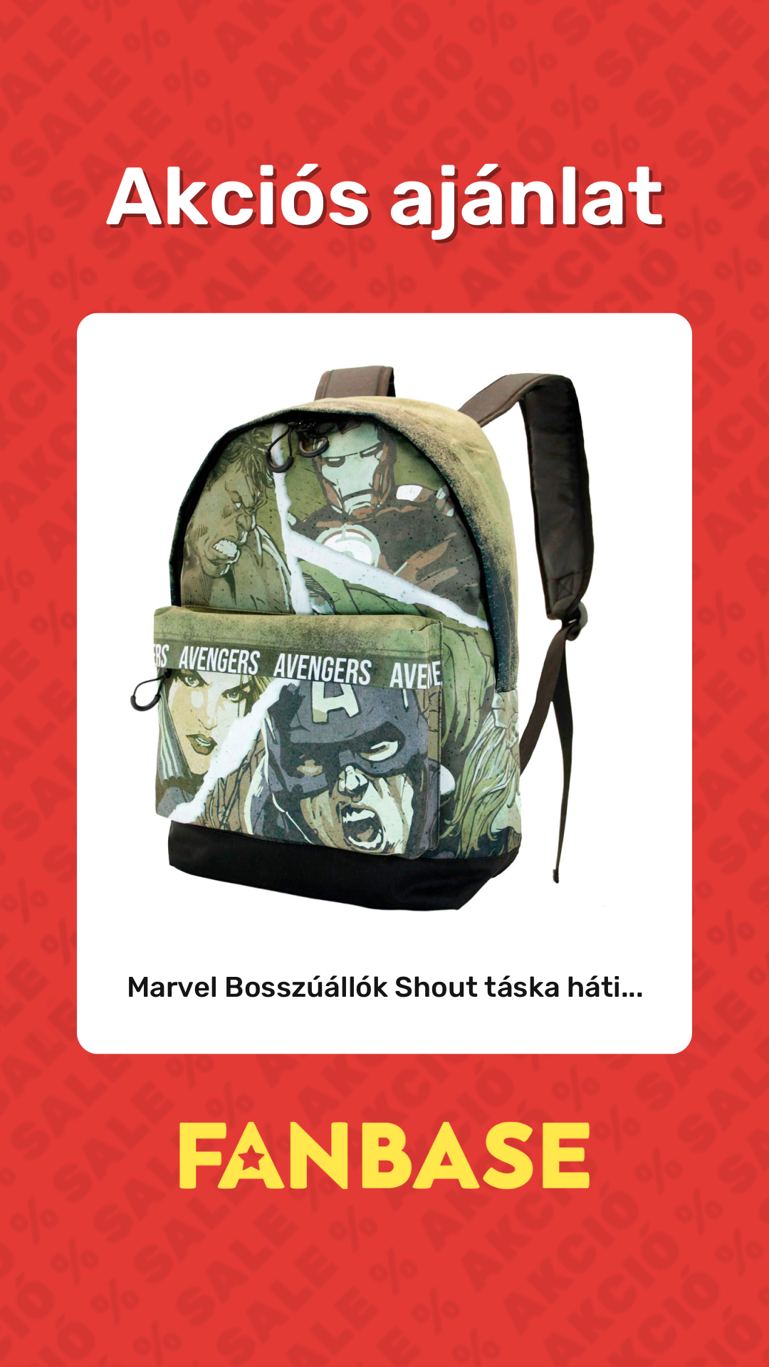 Akciós ajánlat: Marvel Bosszúállók Shout táska háti...