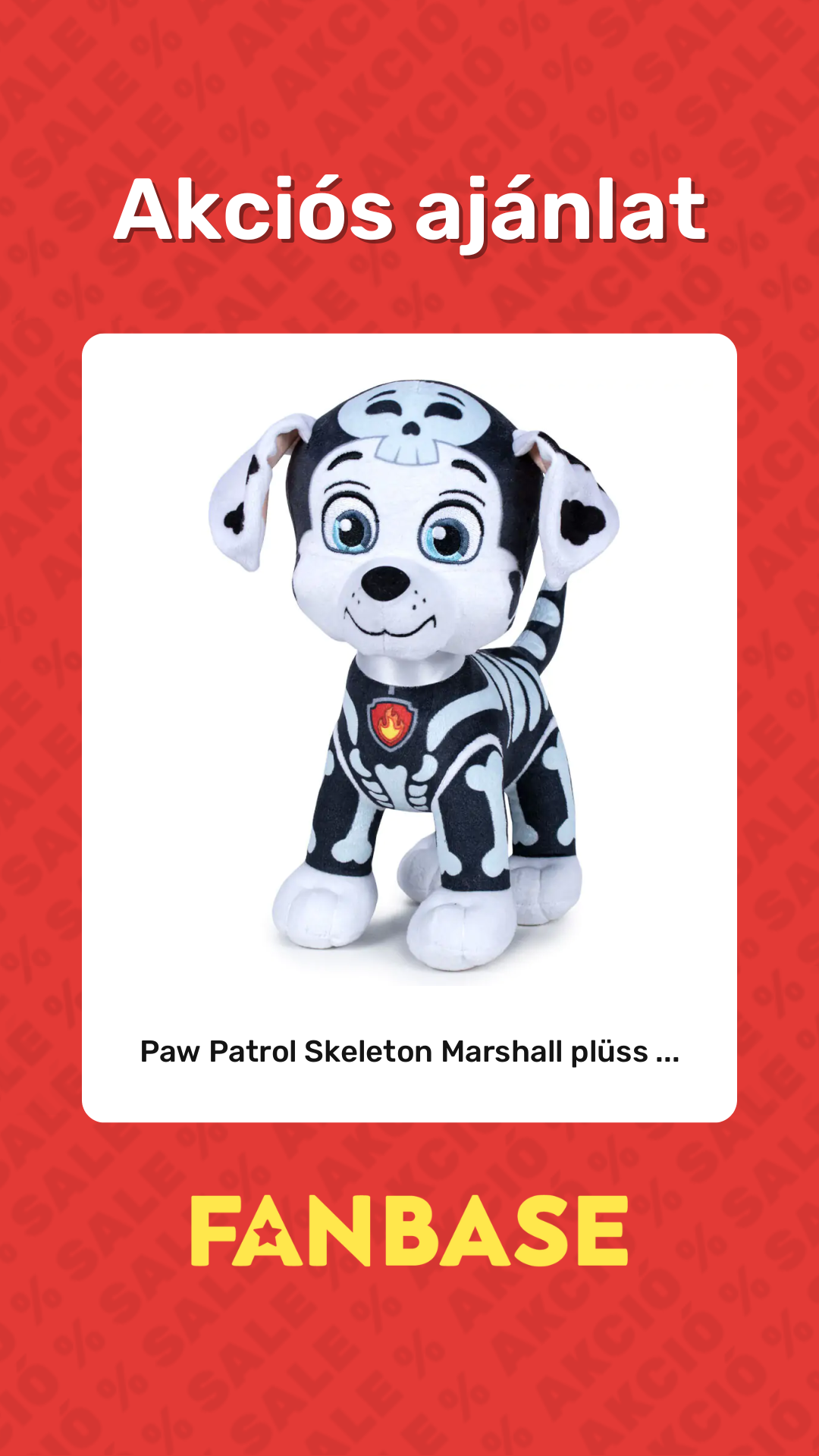 Akciós ajánlat: Paw Patrol Skeleton Marshall plüss ...