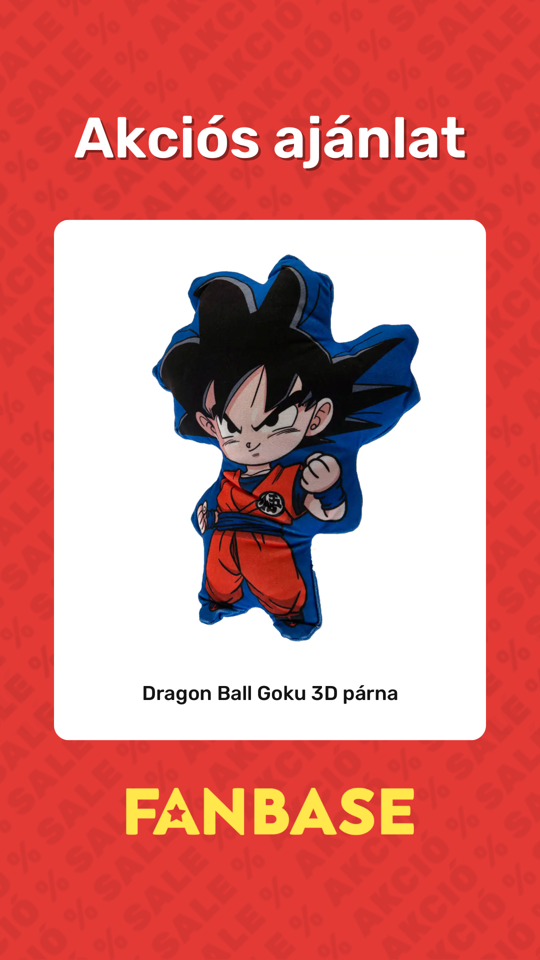 Akciós ajánlat: Dragon Ball Goku 3D párna