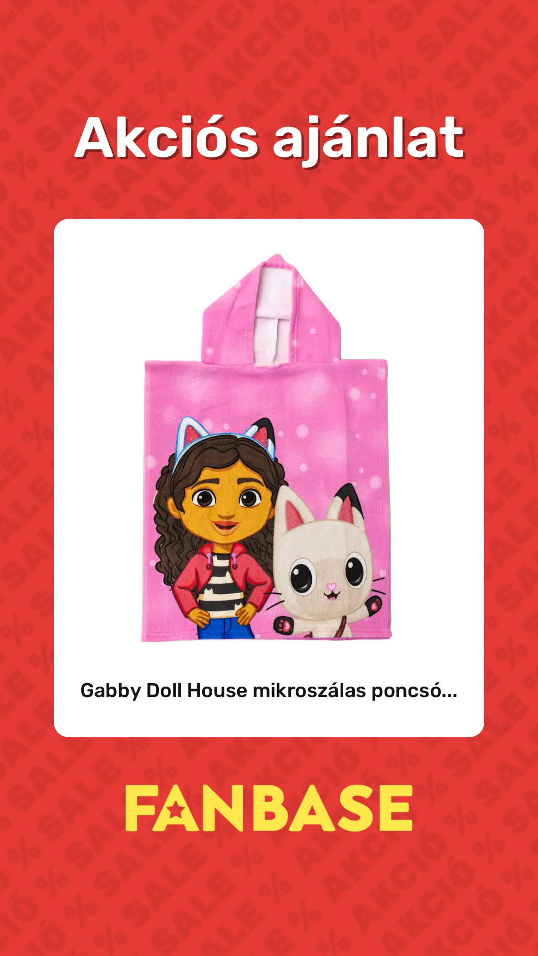Akciós ajánlat: Gabby Doll House mikroszálas poncsó...