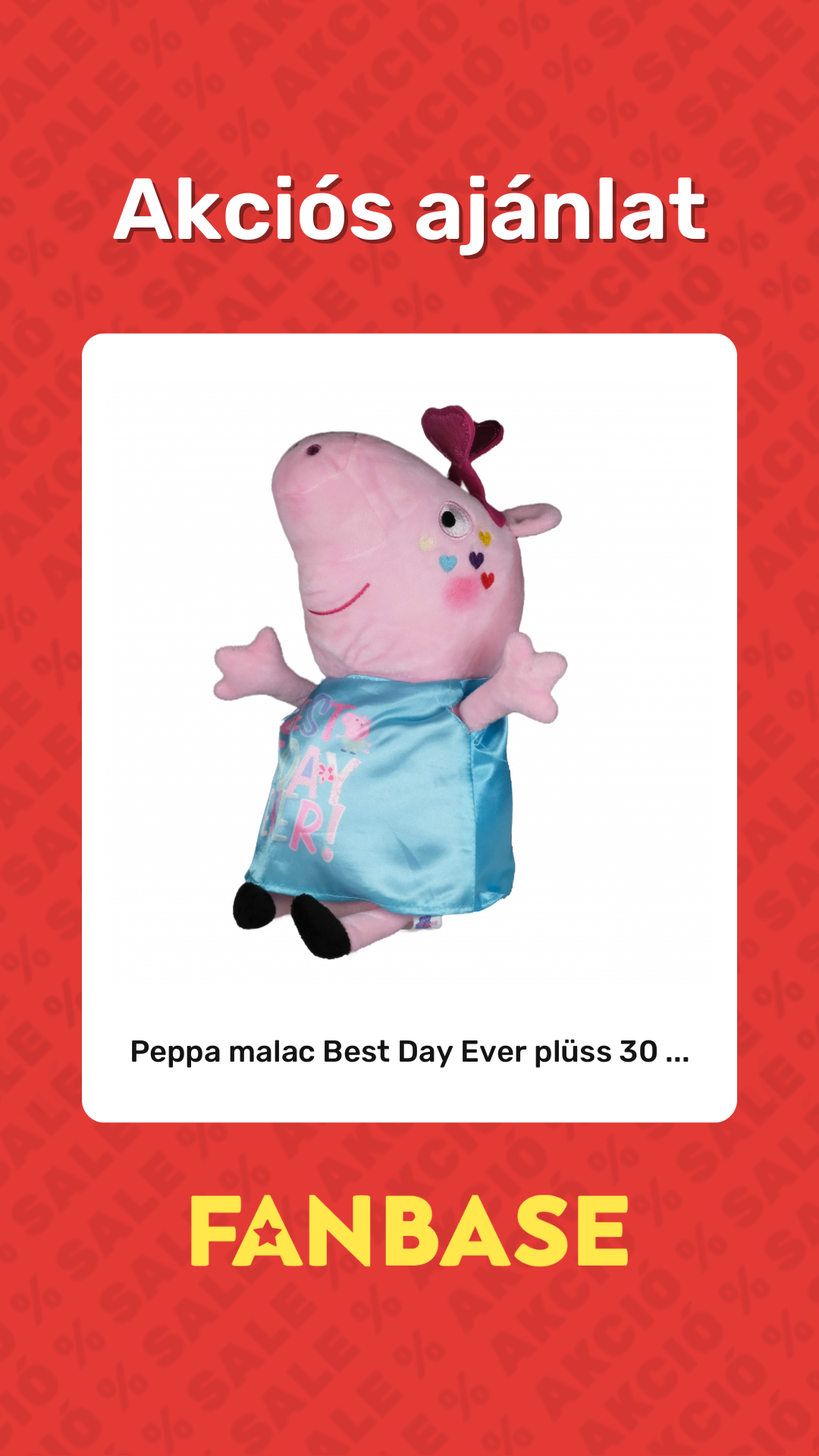 Akciós ajánlat: Peppa malac Best Day Ever plüss 30 ...