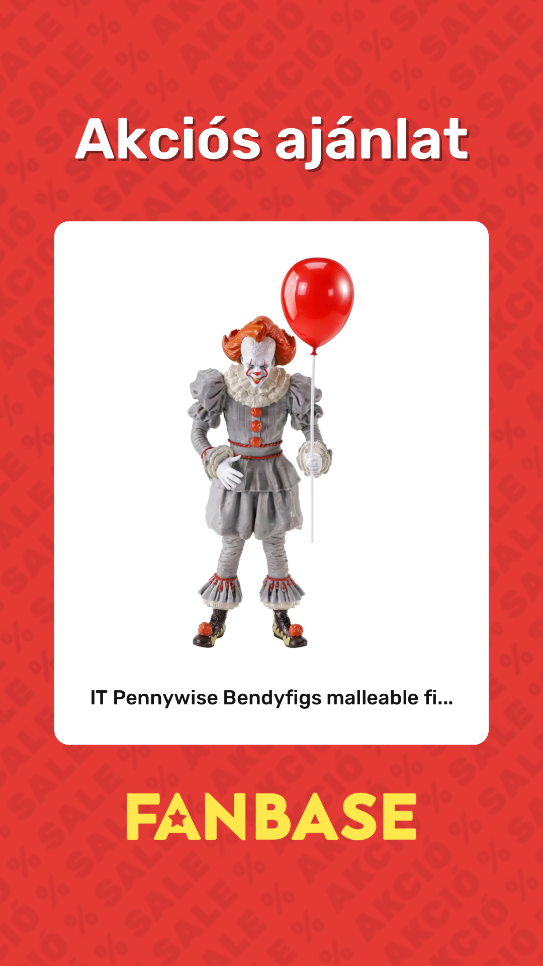 Akciós ajánlat: IT Pennywise Bendyfigs malleable fi...