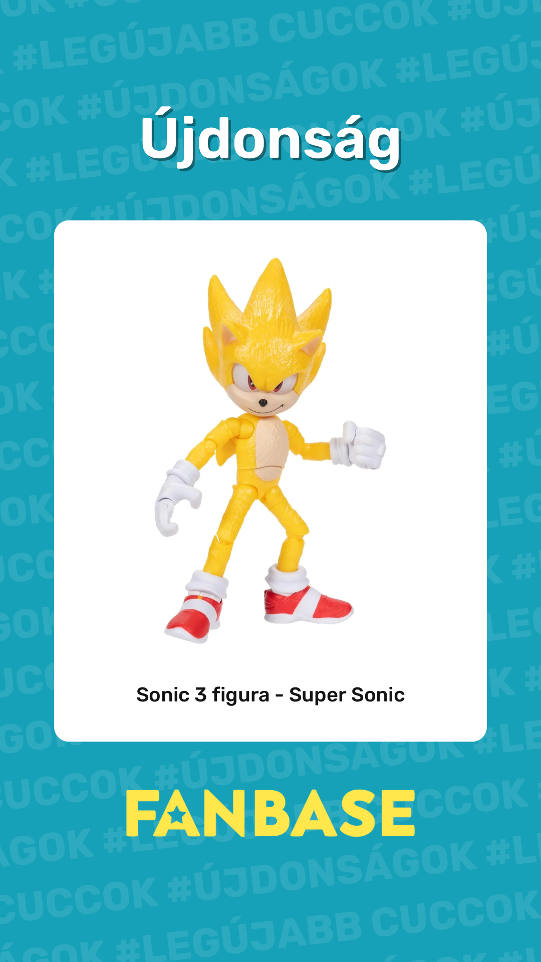 Újdonság: Sonic 3 figura - Super Sonic
