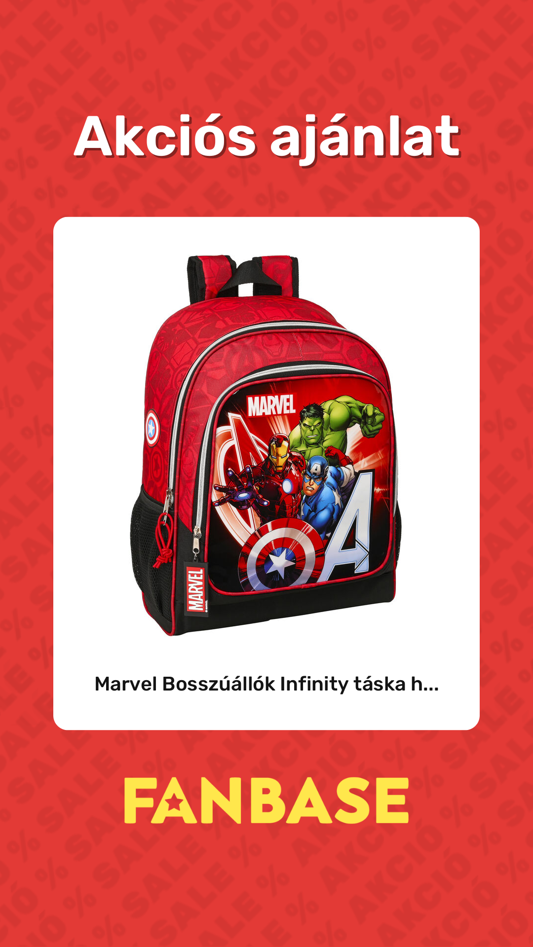 Akciós ajánlat: Marvel Bosszúállók Infinity táska h...