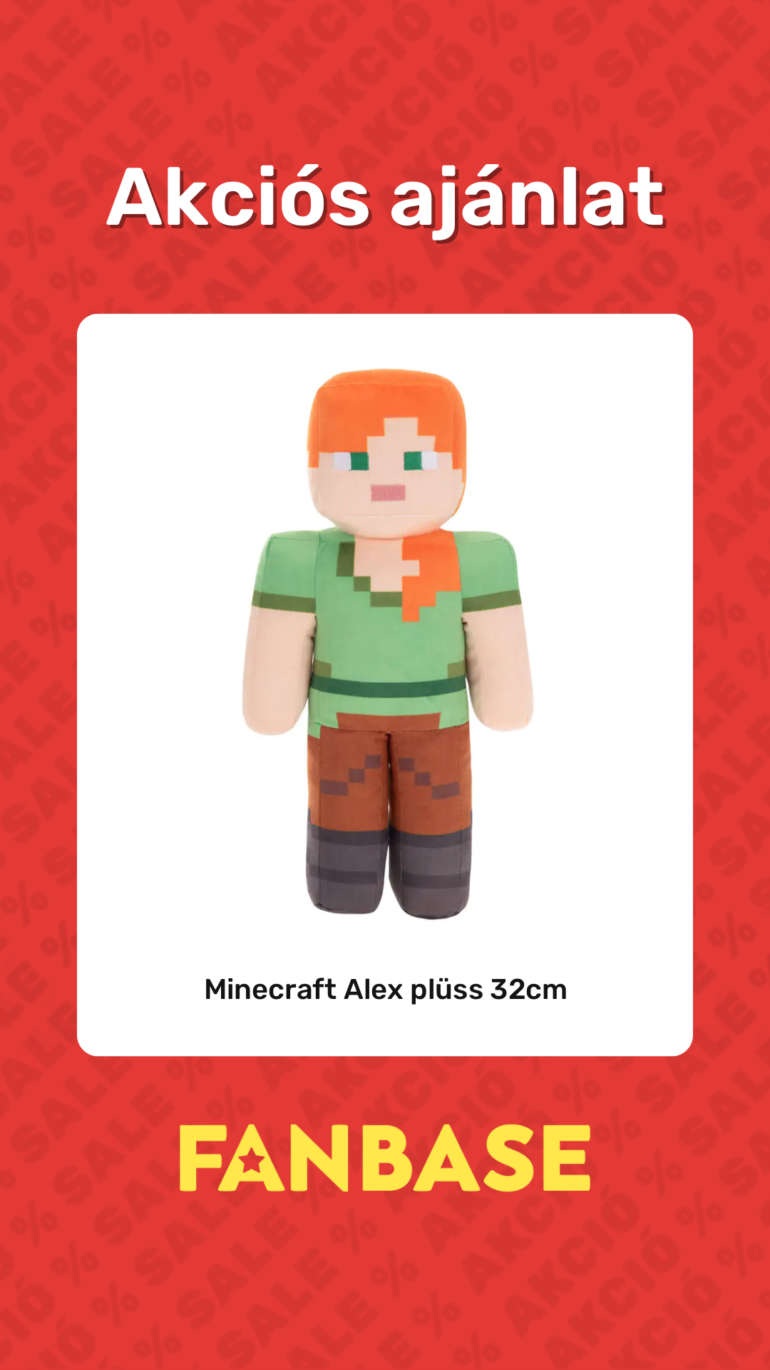 Akciós ajánlat: Minecraft Alex plüss 32cm