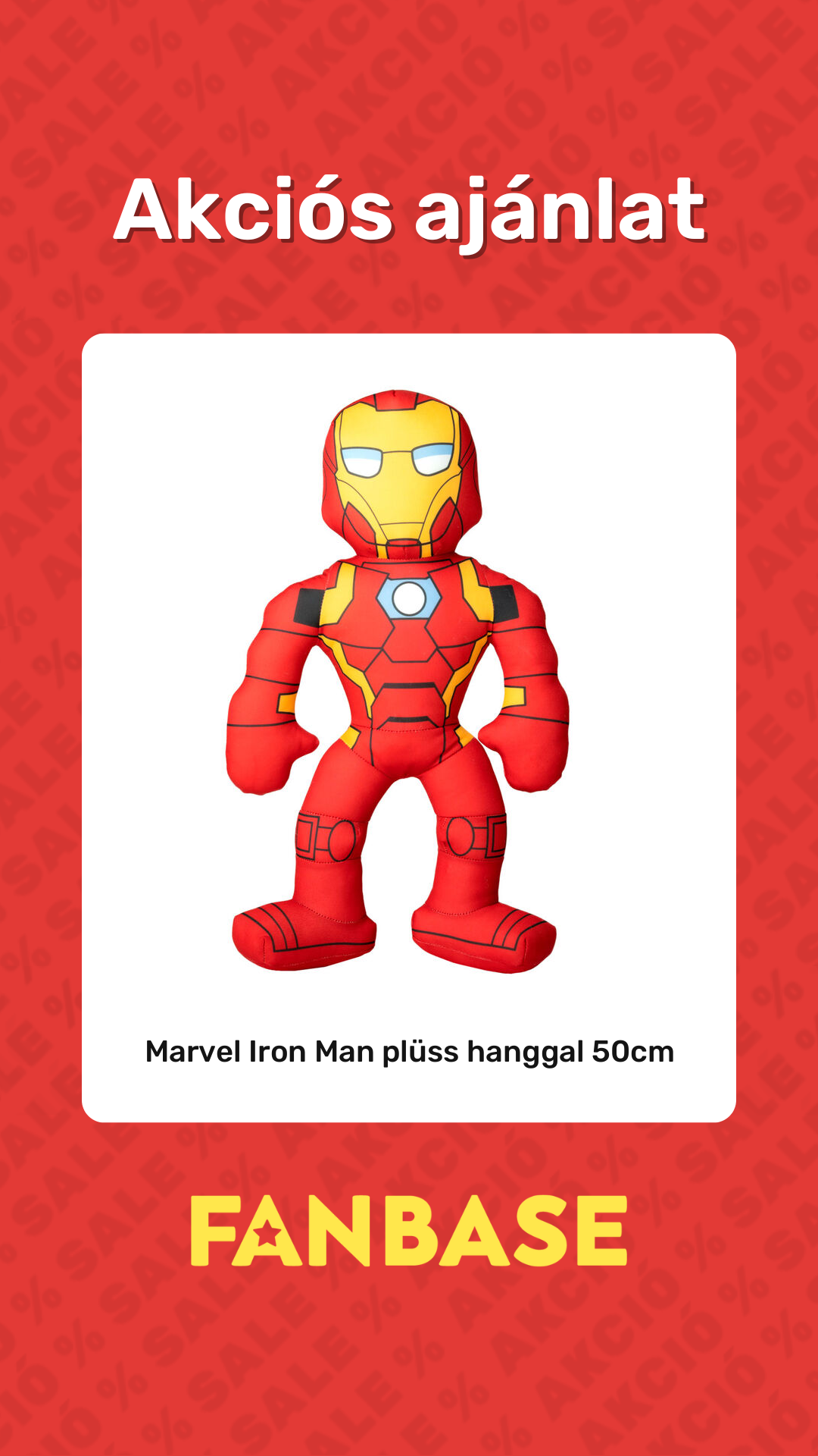 Akciós ajánlat: Marvel Iron Man plüss hanggal 50cm