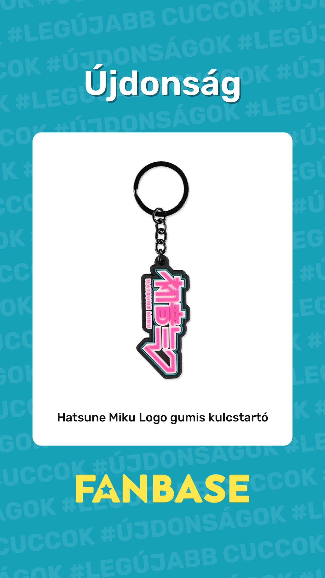 Újdonság: Hatsune Miku Logo gumis kulcstartó