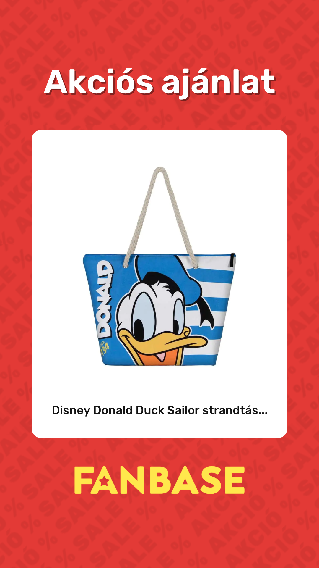 Akciós ajánlat: Disney Donald Duck Sailor strandtás...