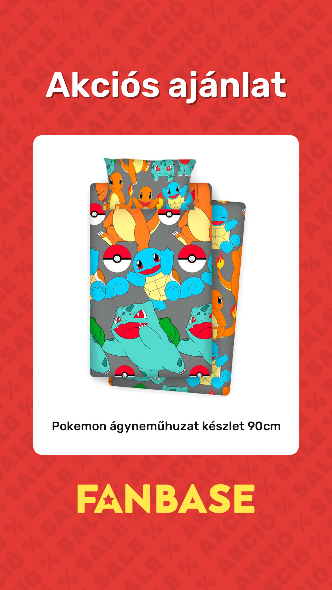 Akciós ajánlat: Pokemon ágyneműhuzat készlet 90cm