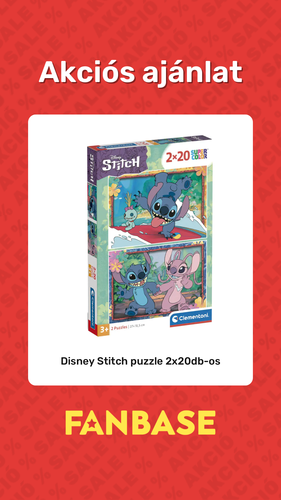 Akciós ajánlat: Disney Stitch puzzle 2x20db-os