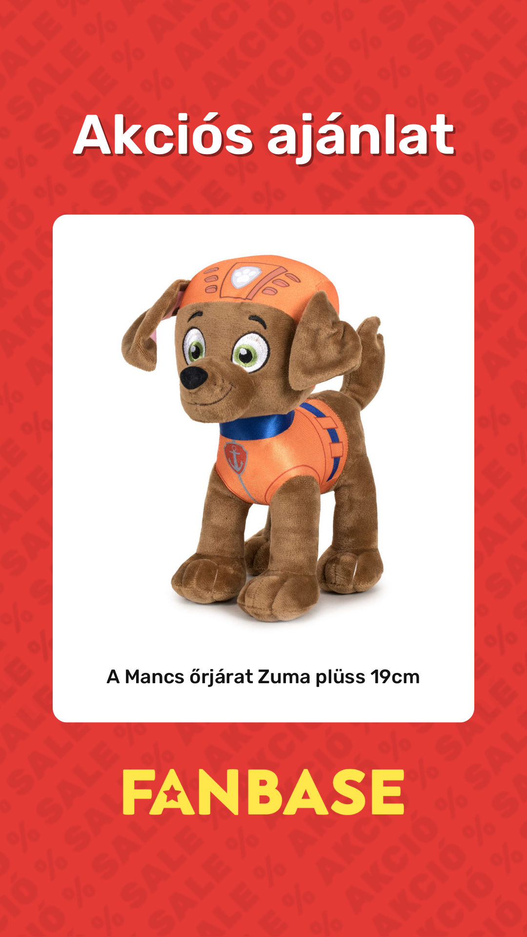 Akciós ajánlat: A Mancs őrjárat Zuma plüss 19cm