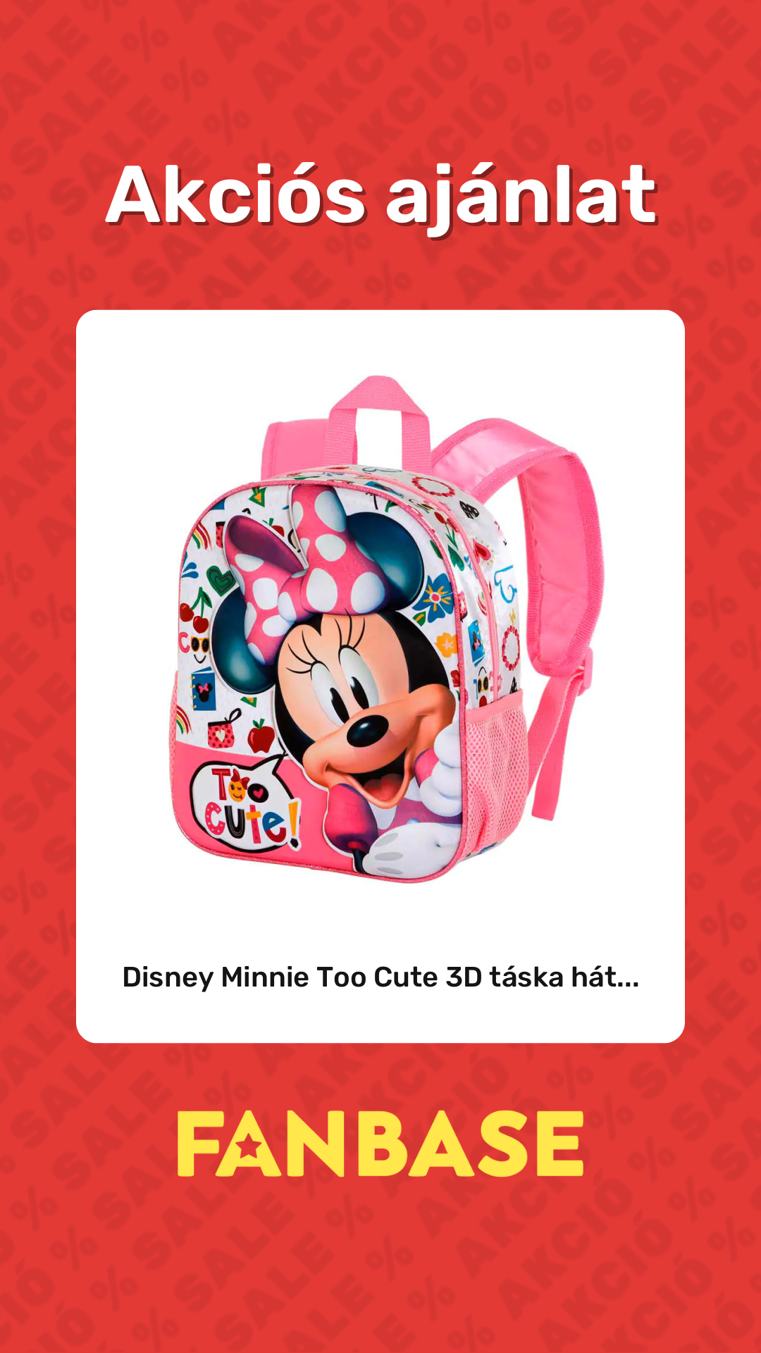 Akciós ajánlat: Disney Minnie Too Cute 3D táska hát...