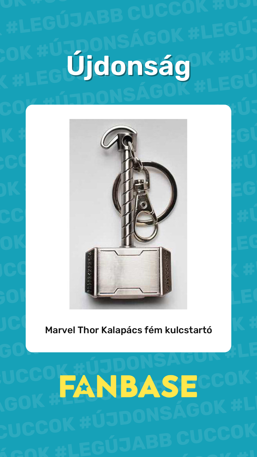 Újdonság: Marvel Thor Kalapács fém kulcstartó
