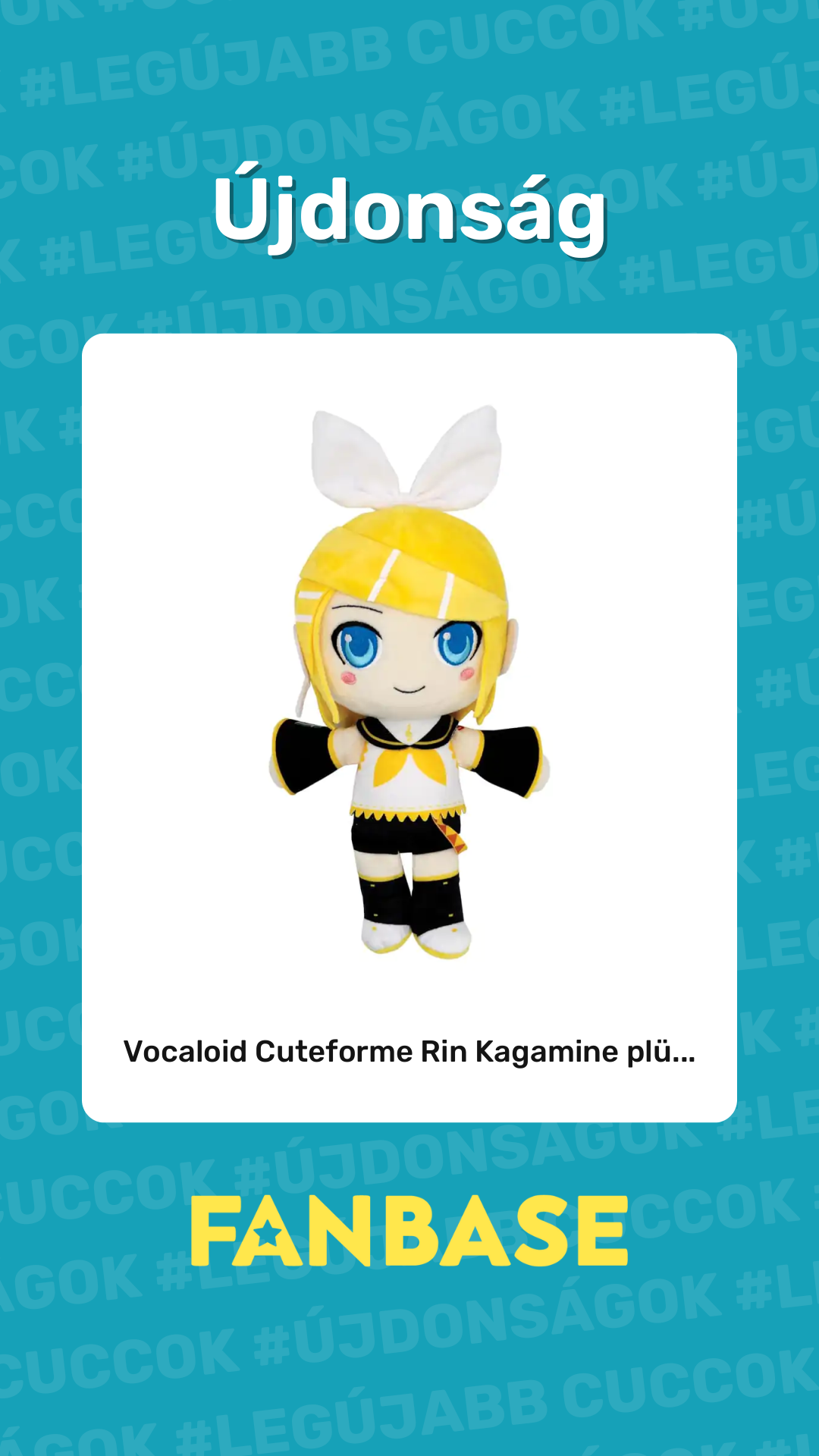 Újdonság: Vocaloid Cuteforme Rin Kagamine plü...