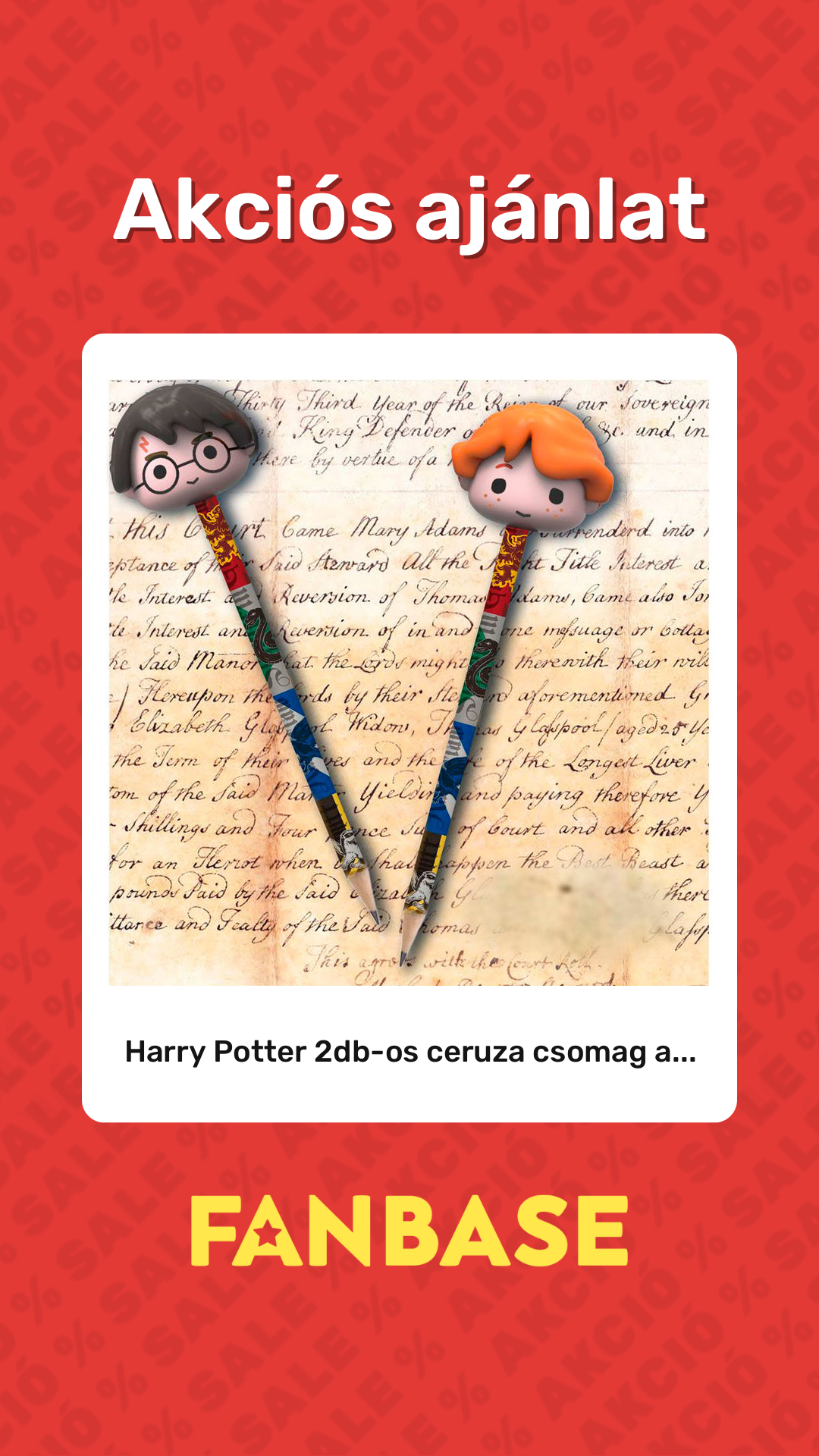 Akciós ajánlat: Harry Potter 2db-os ceruza csomag a...