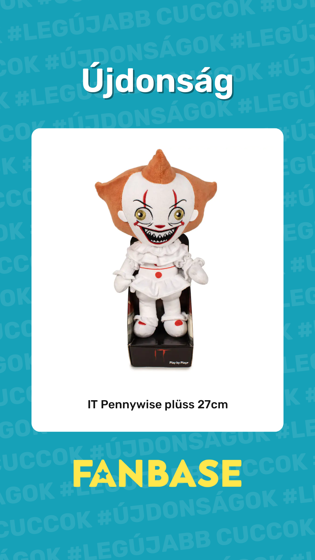Újdonság: IT Pennywise plüss 27cm