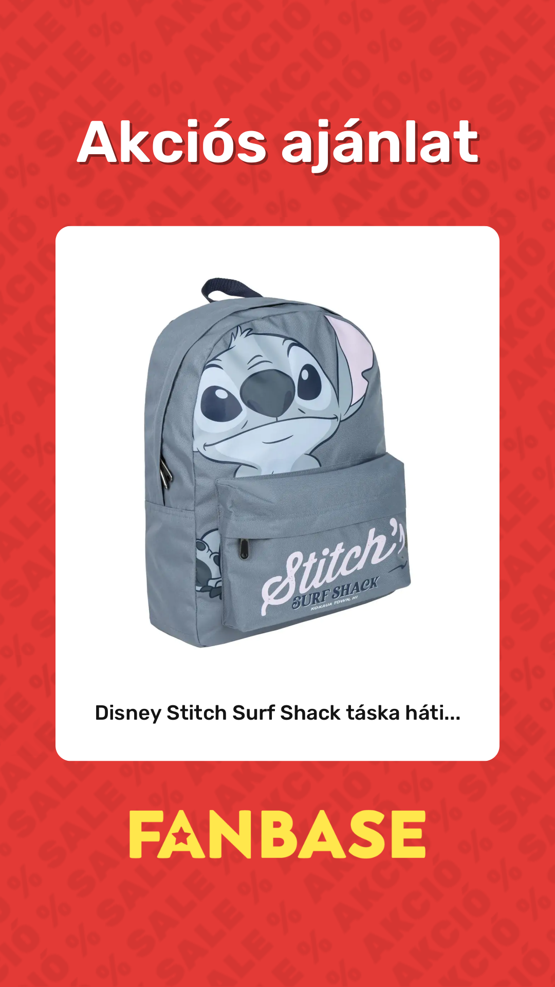Akciós ajánlat: Disney Stitch Surf Shack táska háti...
