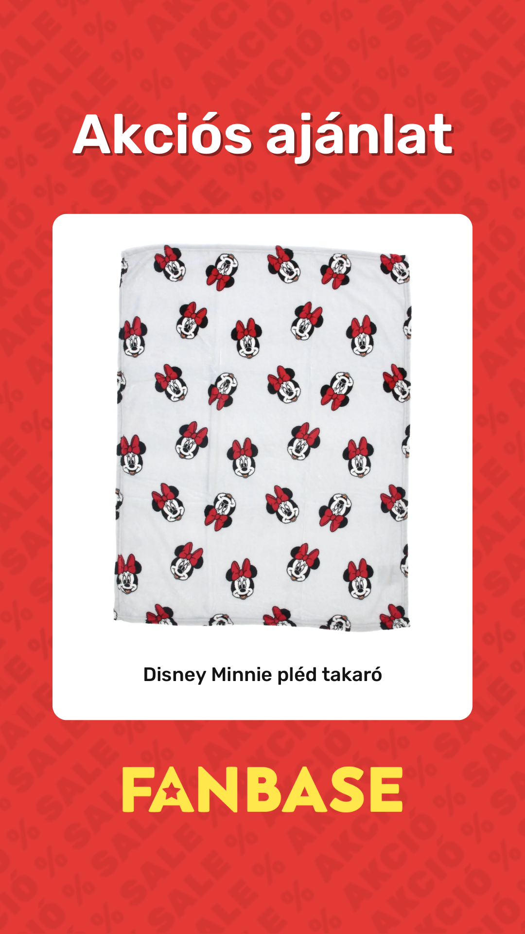 Akciós ajánlat: Disney Minnie pléd takaró