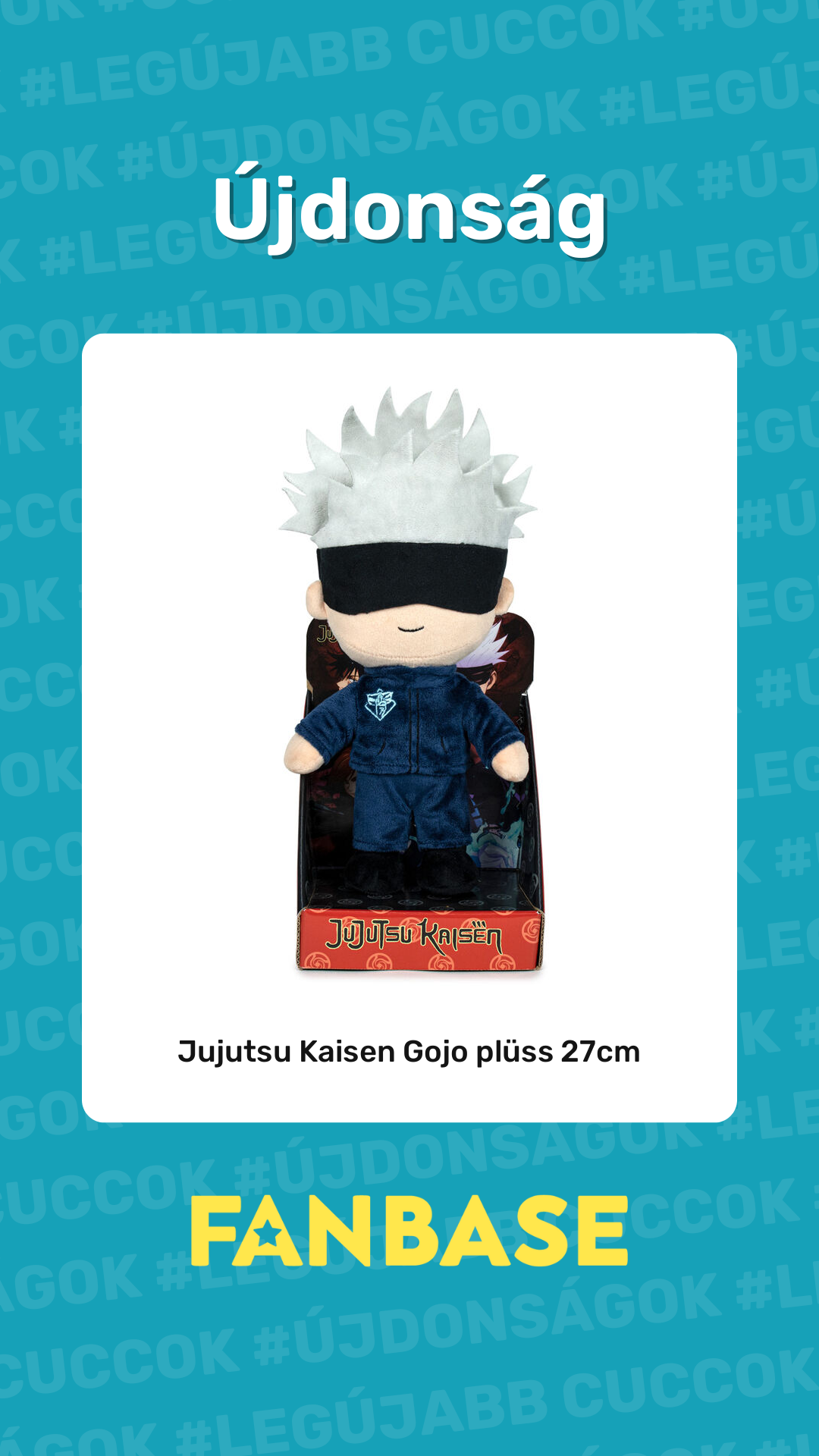 Újdonság: Jujutsu Kaisen Gojo plüss 27cm