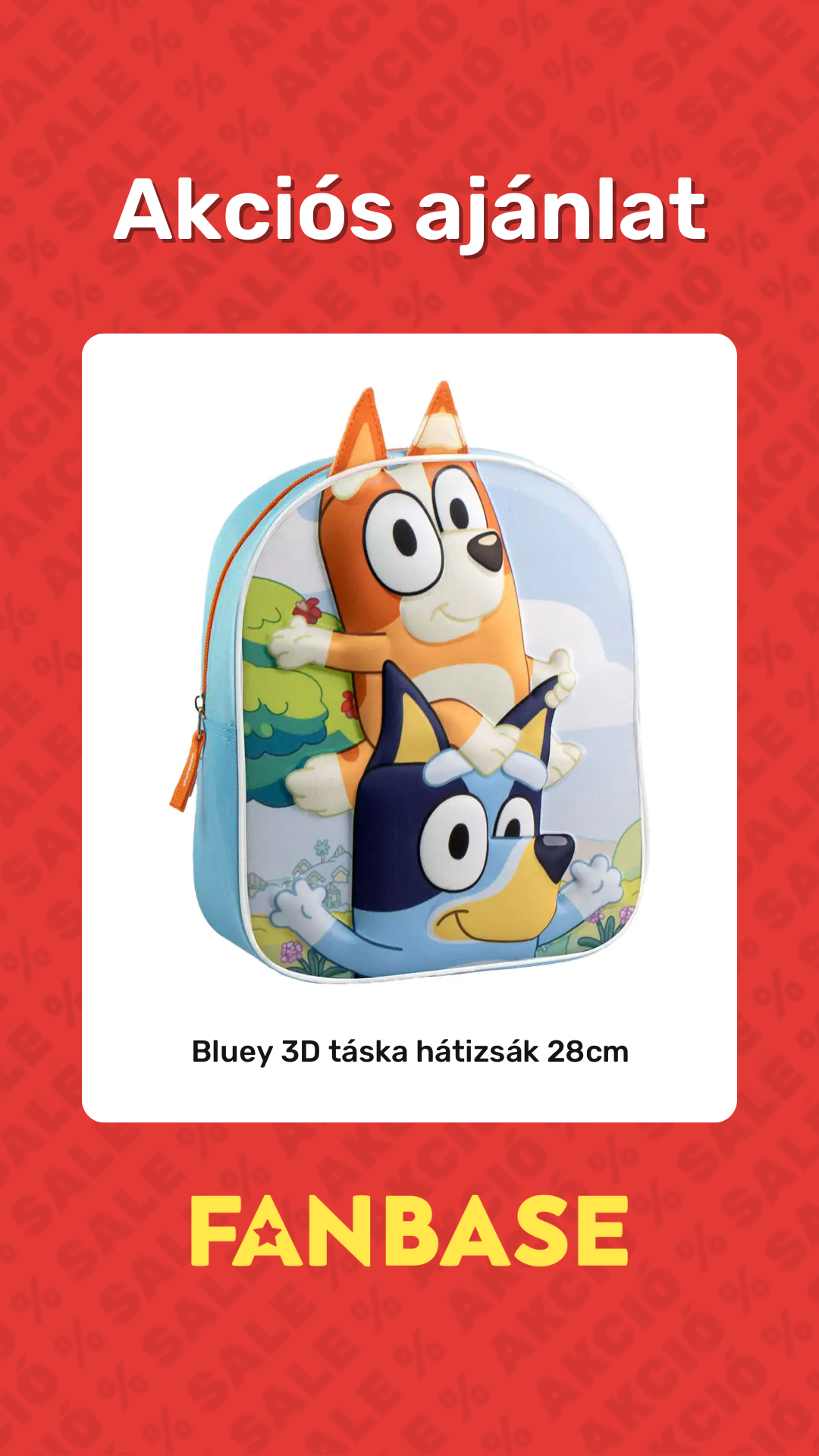 Akciós ajánlat: Bluey 3D táska hátizsák 28cm