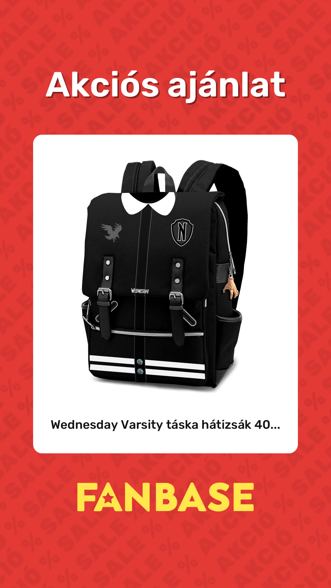 Akciós ajánlat: Wednesday Varsity táska hátizsák 40...
