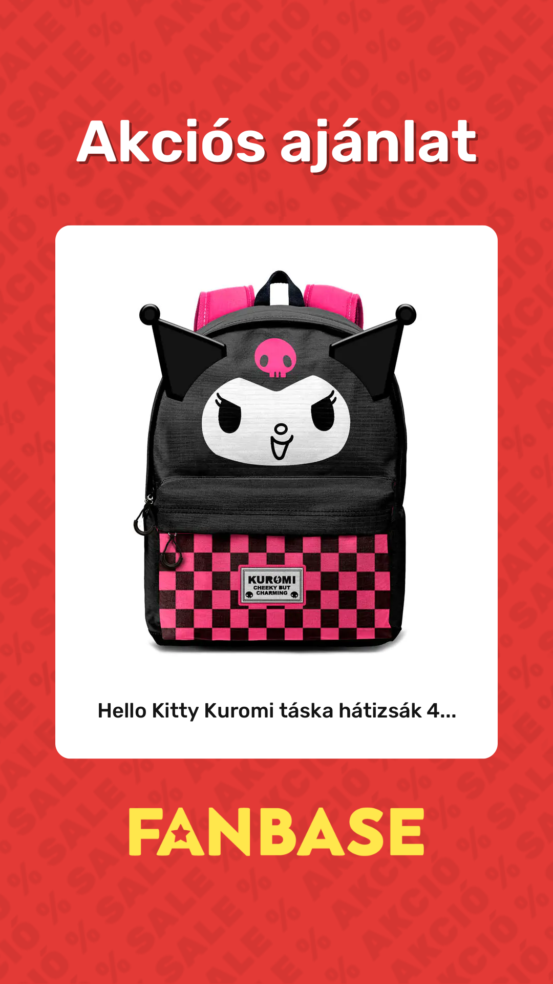 Akciós ajánlat: Hello Kitty Kuromi táska hátizsák 4...