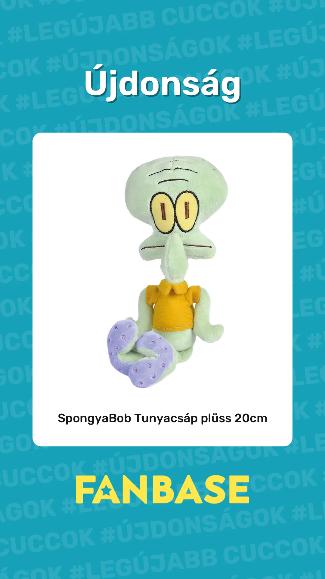 Újdonság: SpongyaBob Tunyacsáp plüss 20cm