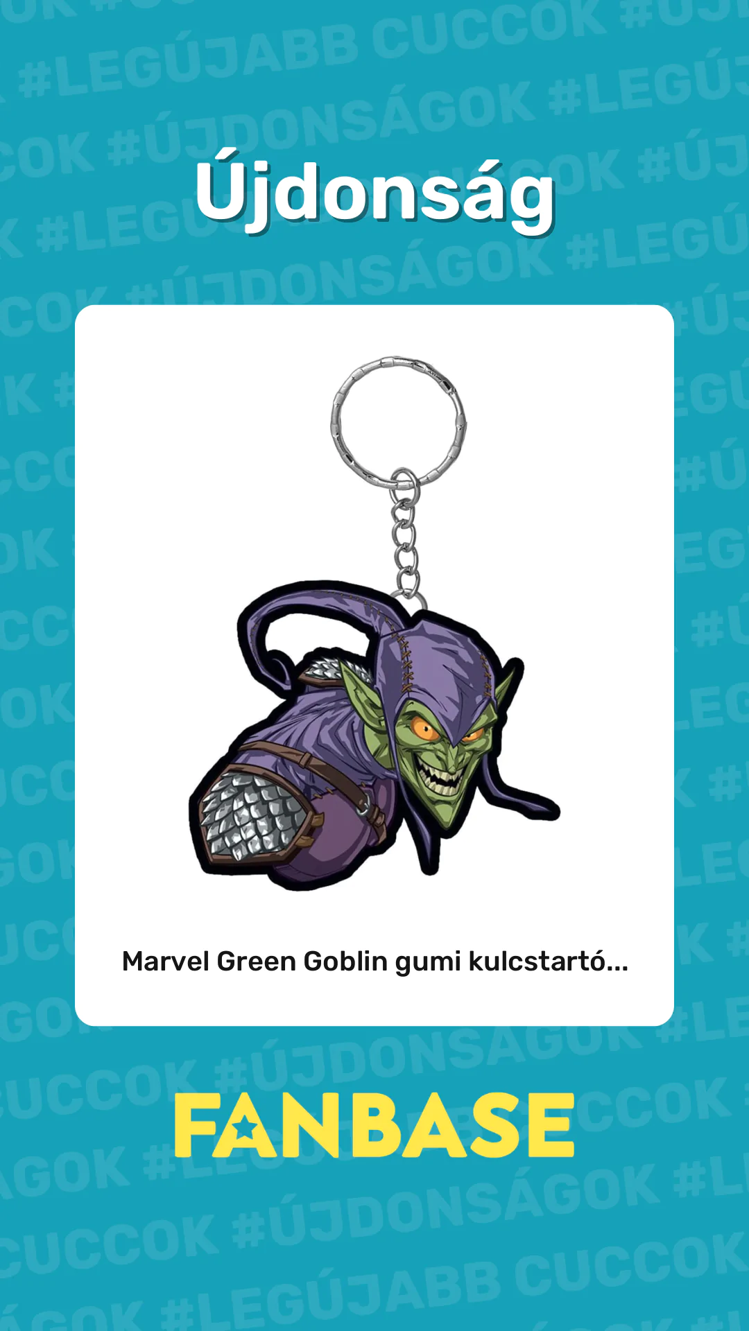 Újdonság: Marvel Green Goblin gumi kulcstartó...