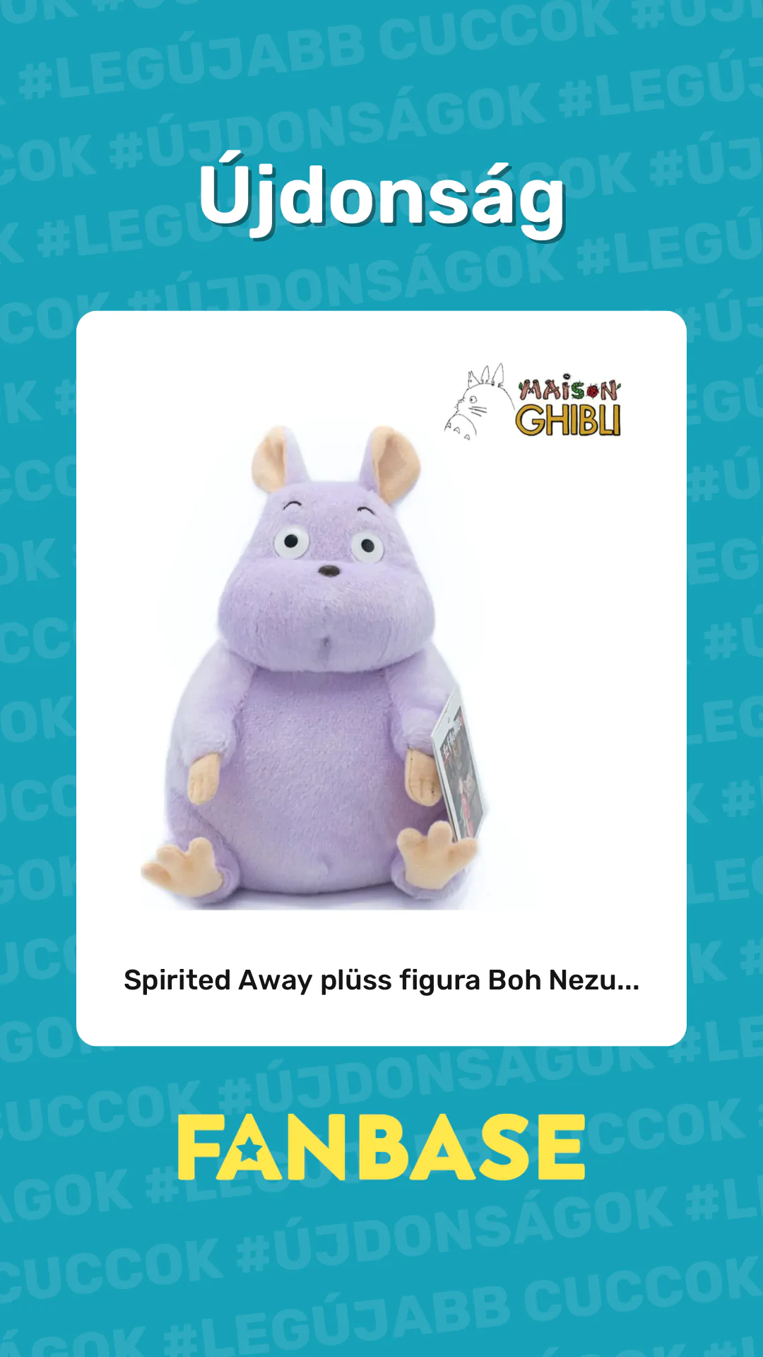 Újdonság: Spirited Away plüss figura Boh Nezu...