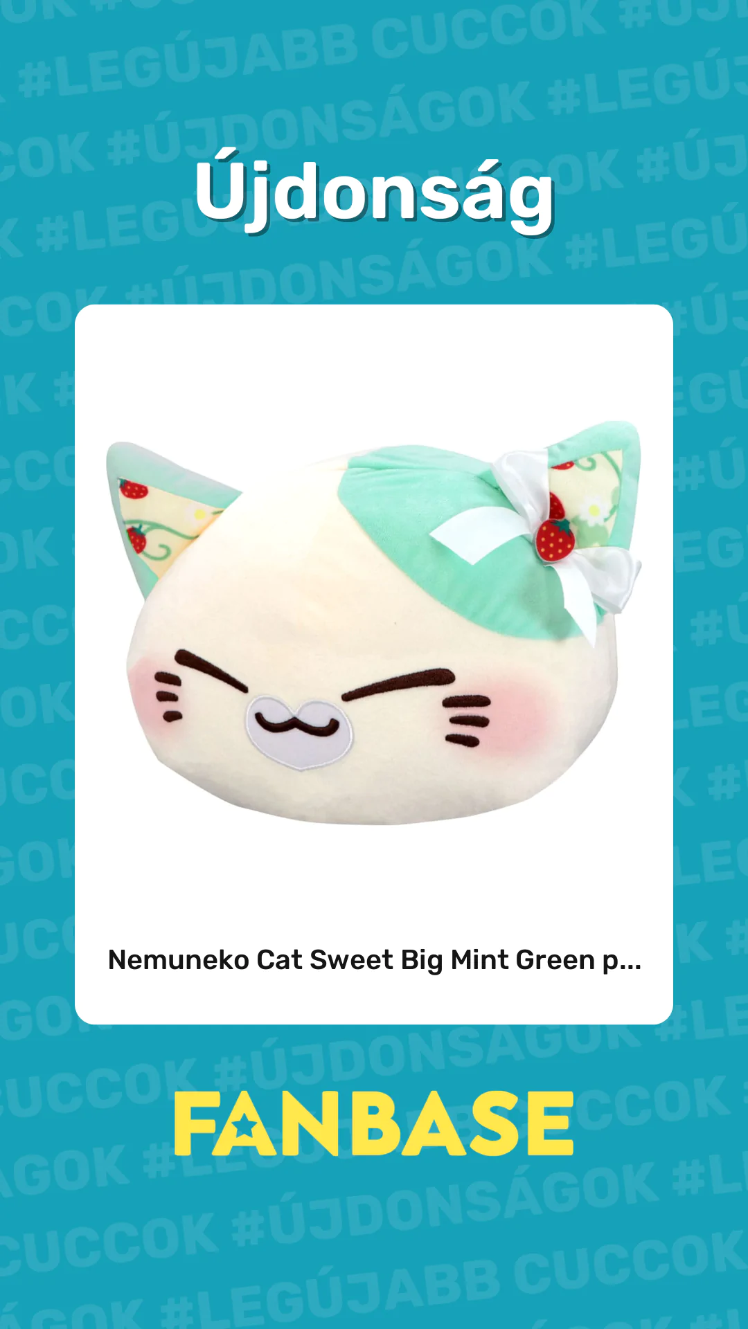 Újdonság: Nemuneko Cat Sweet Big Mint Green p...